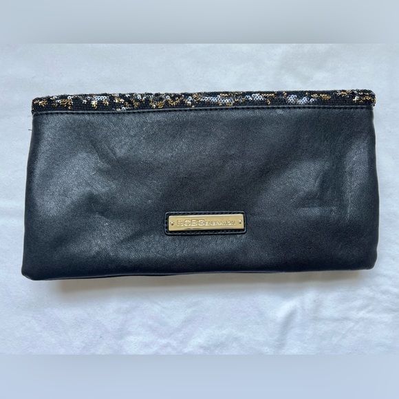 BCBGeneration Gold and Black Fold-over Clutch - Picture 4 of 5